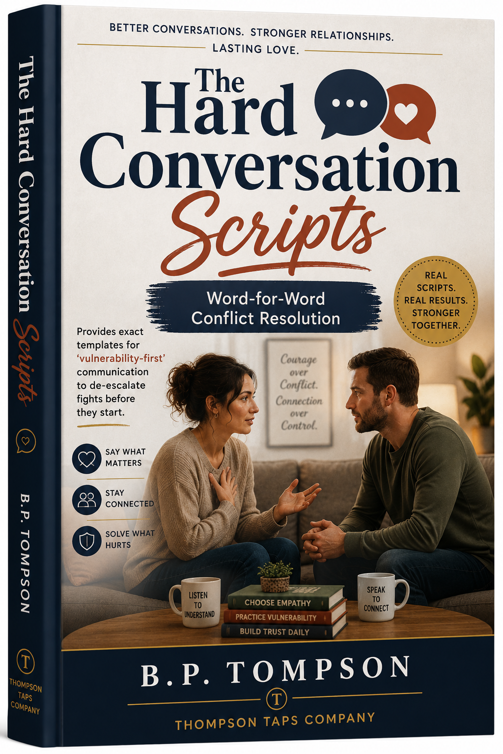 The Hard Conversation Scripts: Word-for-Word Conflict Resolution Provides exact templates for 'vulnerability-first' communication to de-escalate fights before they start.